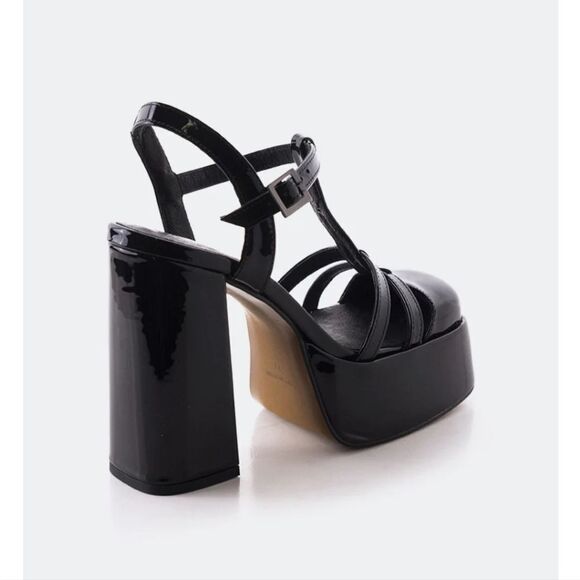 BRAND NEW SOUL PRINCESS PLAIN PLATFORM ANKLE CURVE WIDE HIGH HEEL   SAND… S2 - Picture 16 of 16